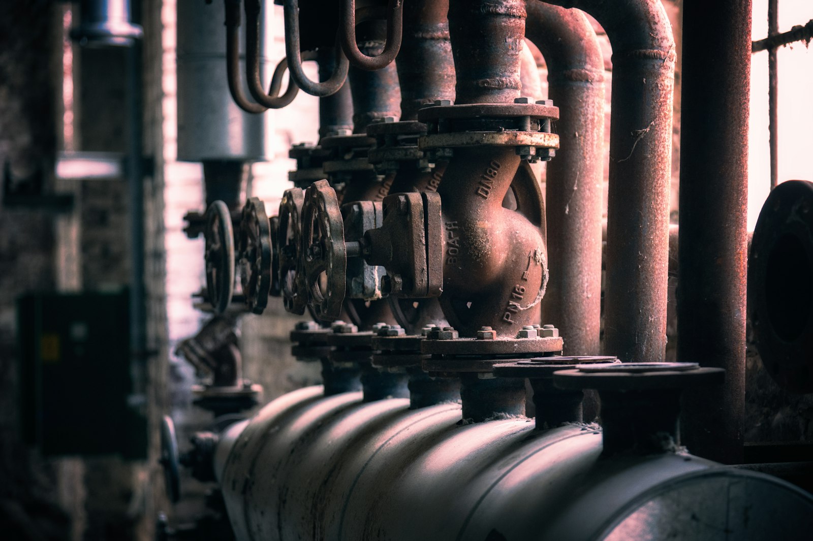 Mechanical plant room with pipework